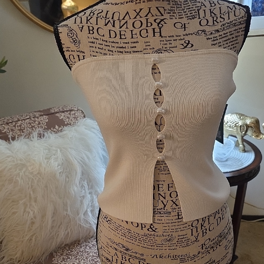 Wild Fable Cream Strapless Crop Top